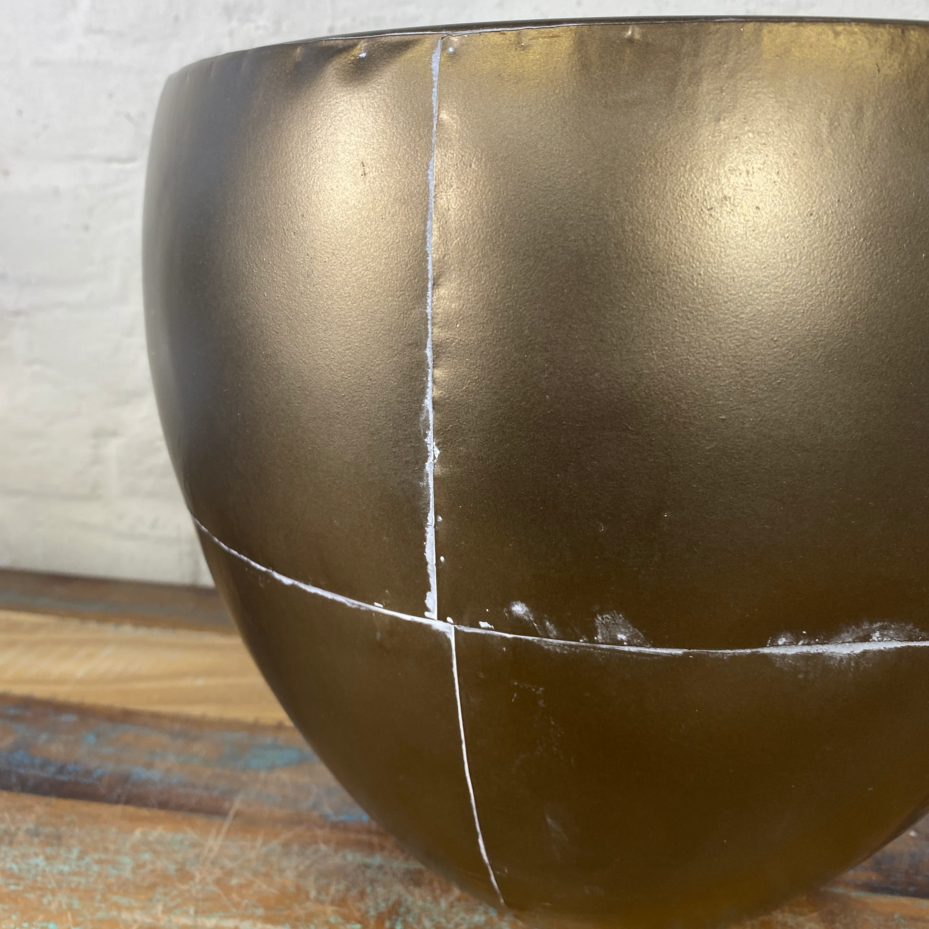 Blumentopf messing Metall 34x29 Übertopf Deko - Image 6