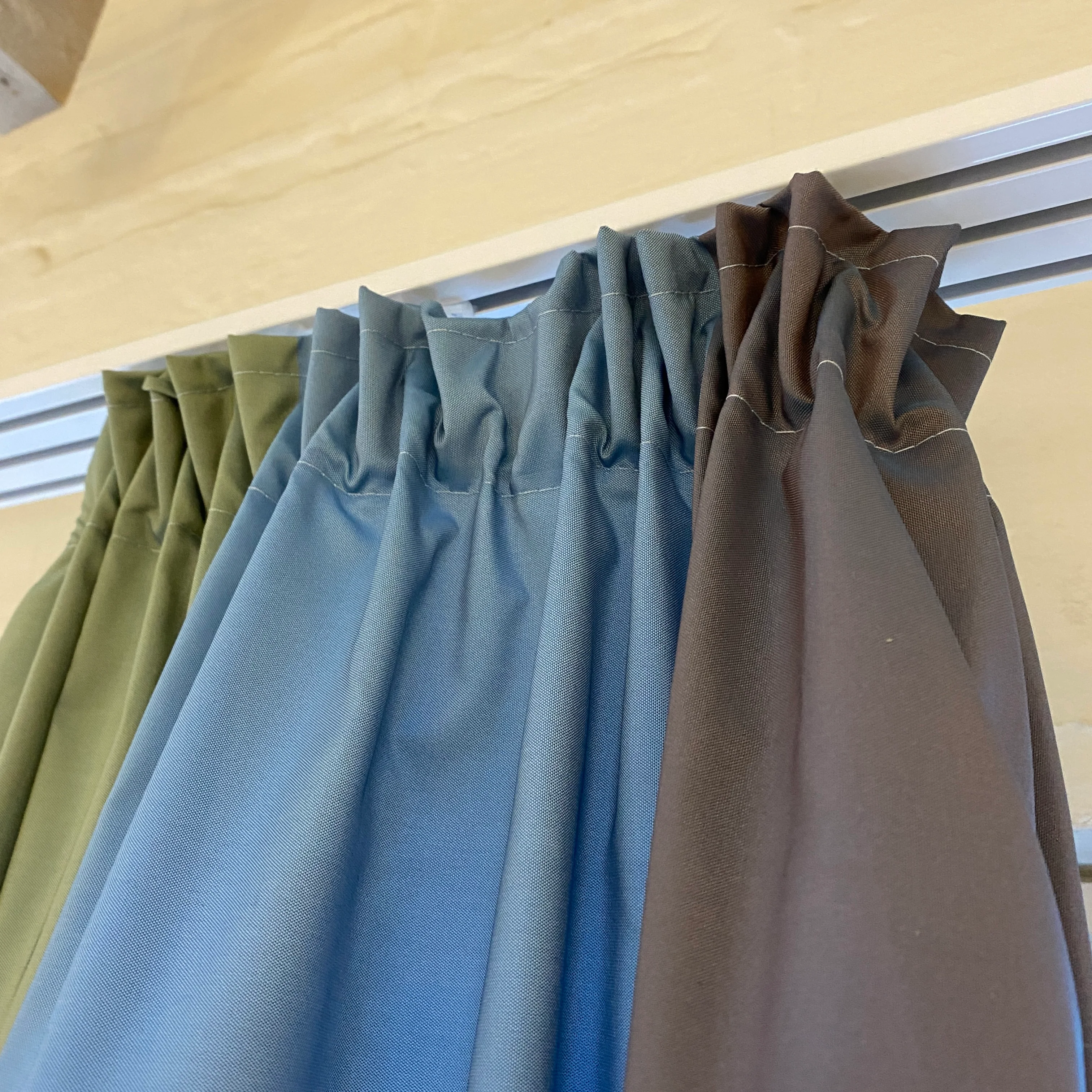 Gardine Vorhang Schal Stoff 245x30 grün-blau-lila lichtdurchlässig - Image 4