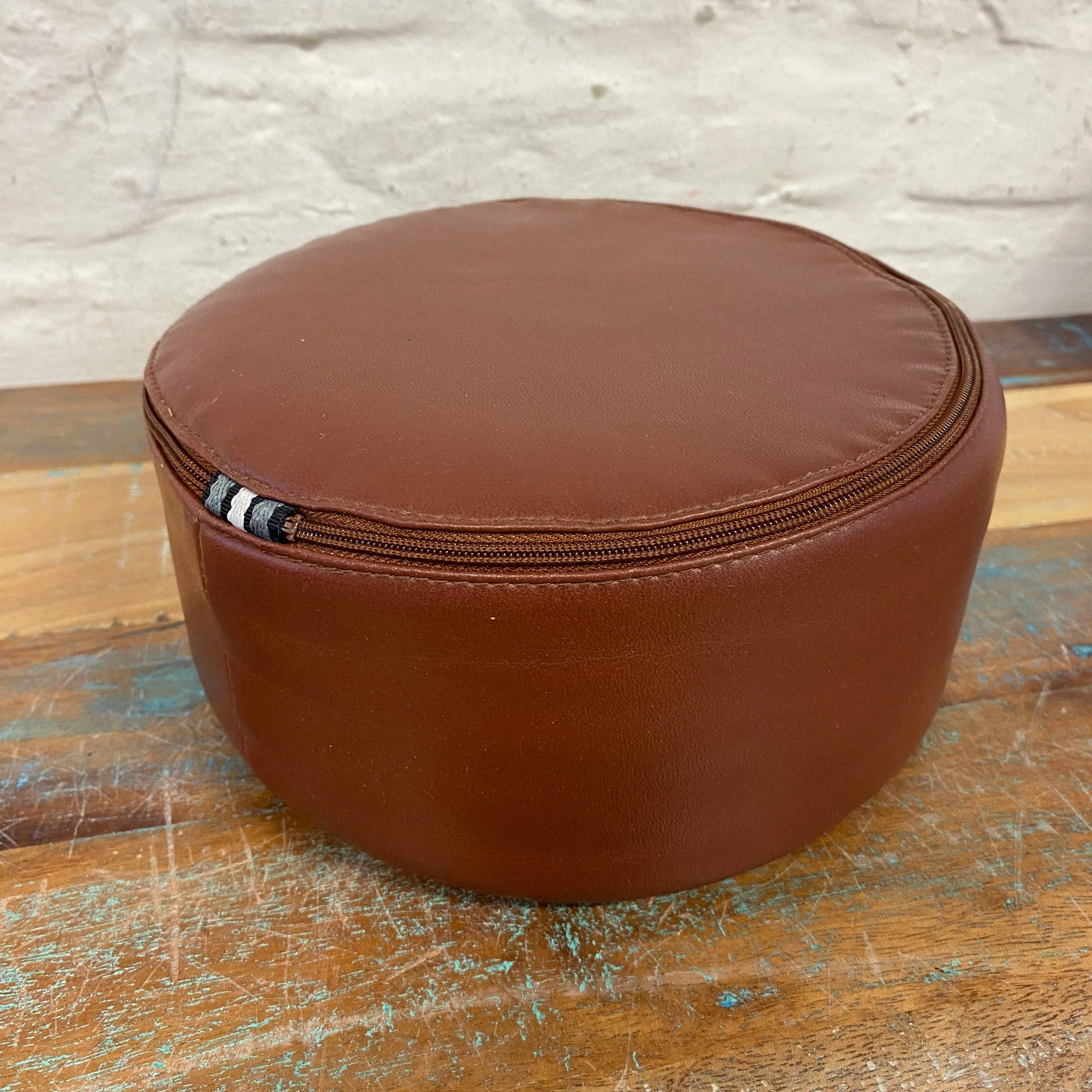 Kleines Polster gebraucht braun Leder - Image 4