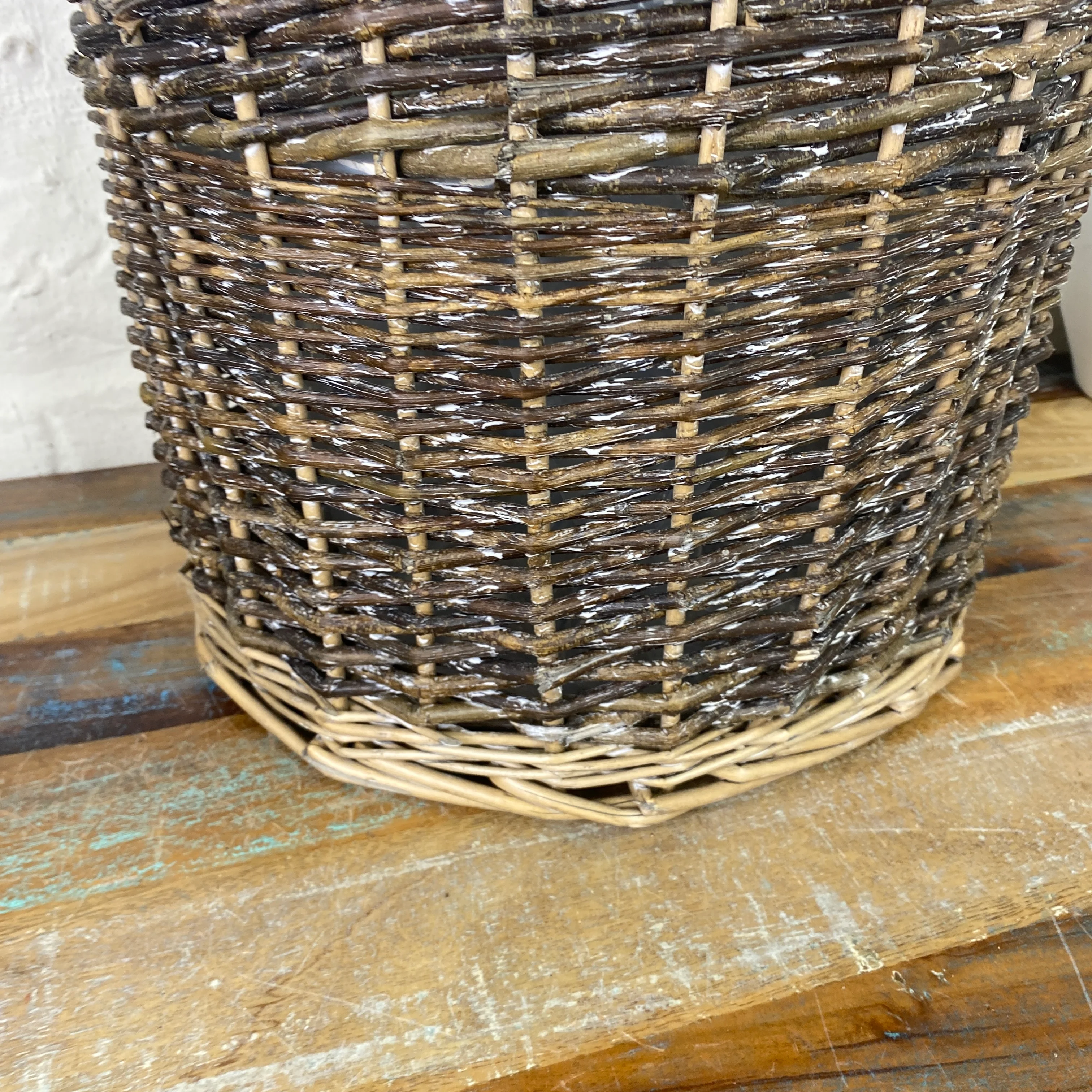 Blumentopf Korb Holz 41x39 mit Kunststoff beschichtet Deko - Image 4