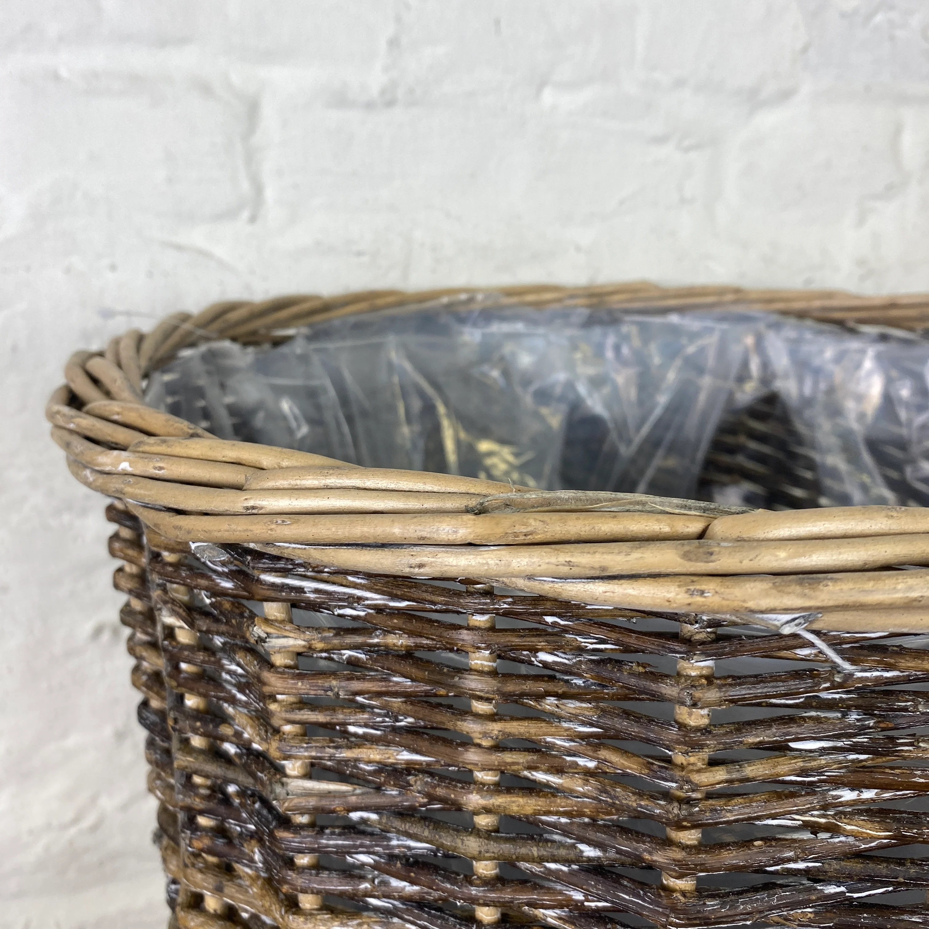 Blumentopf Korb Holz 41x39 mit Kunststoff beschichtet Deko - Image 5