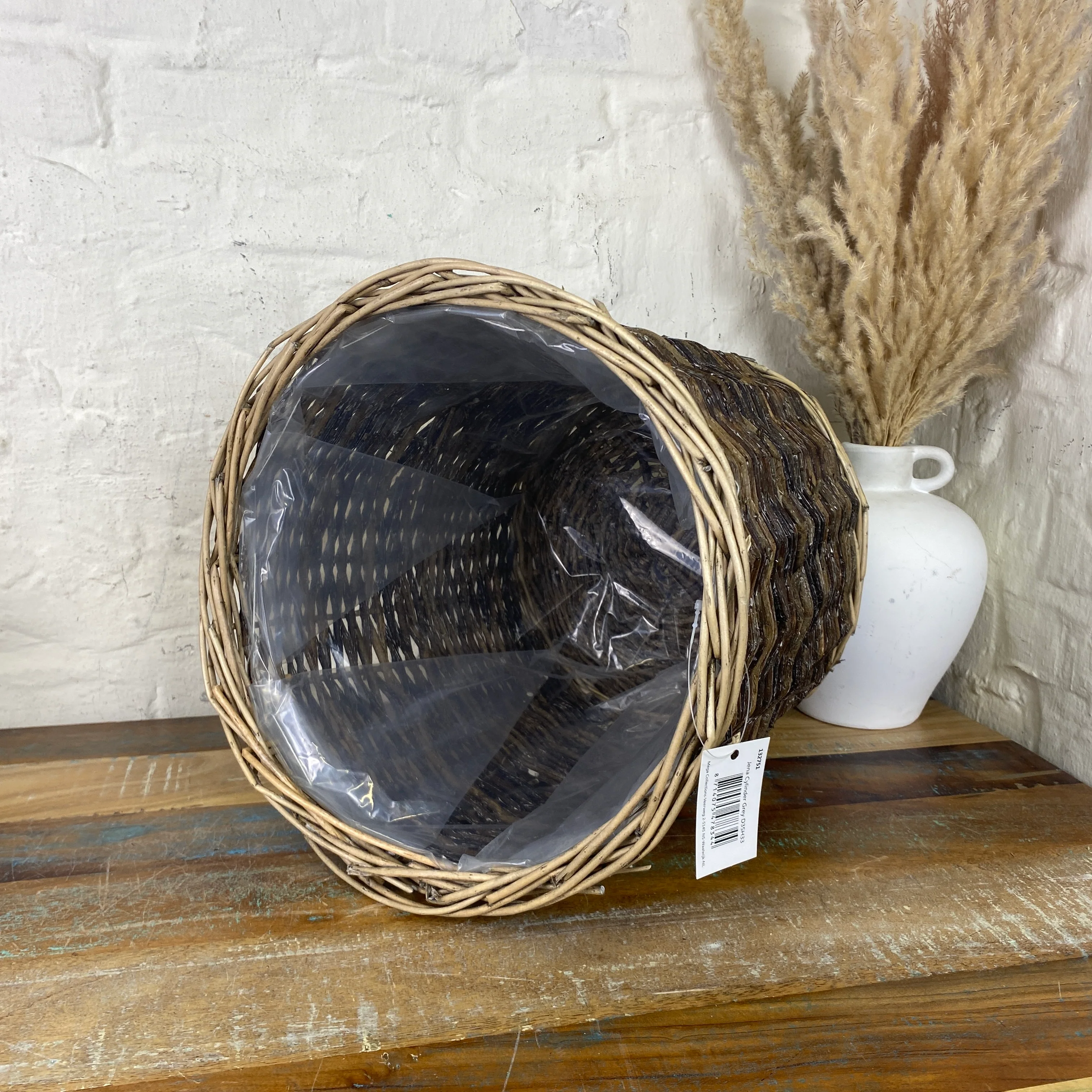 Blumentopf Korb Holz 35x33 mit Kunststoff beschichtet Deko - Image 3