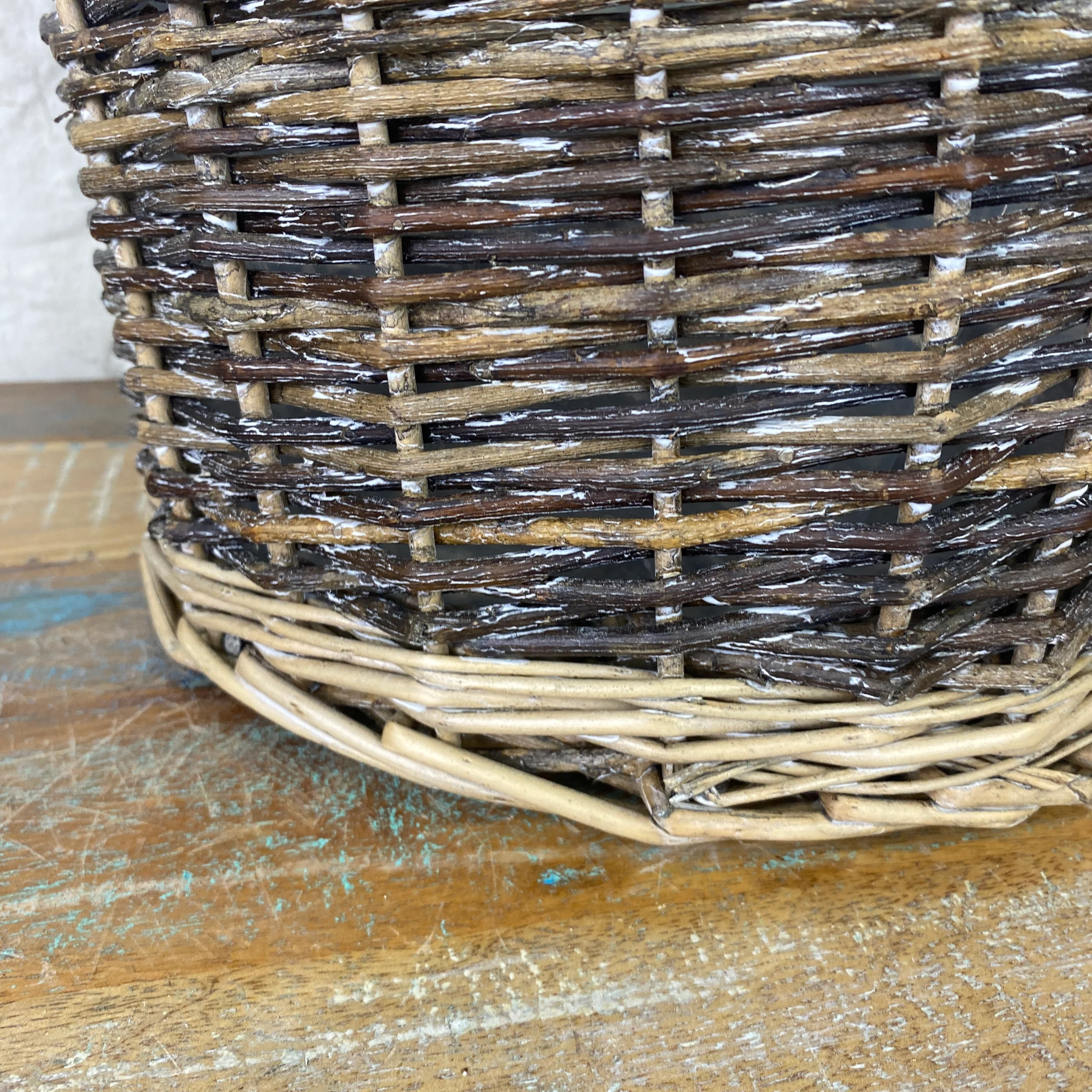 Blumentopf Korb Holz 35x33 mit Kunststoff beschichtet Deko - Image 5