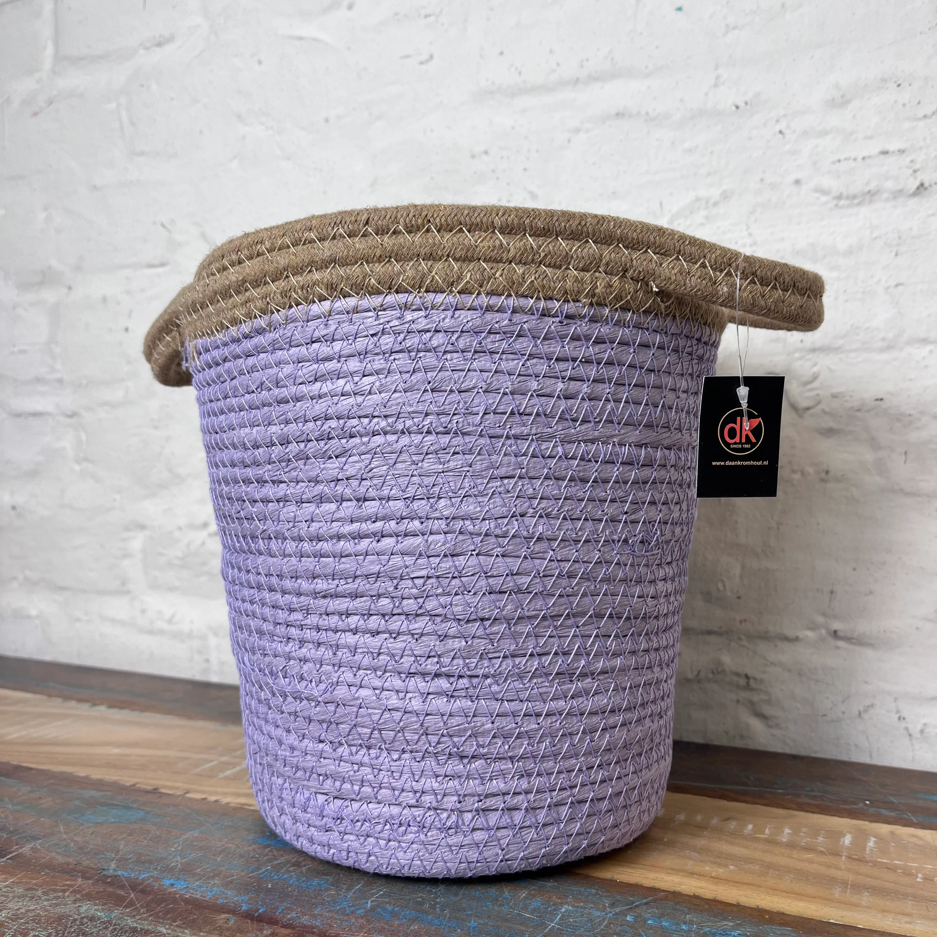 Tripoli Korb Blumentopf lila Naturfaser 25cm - Image 3