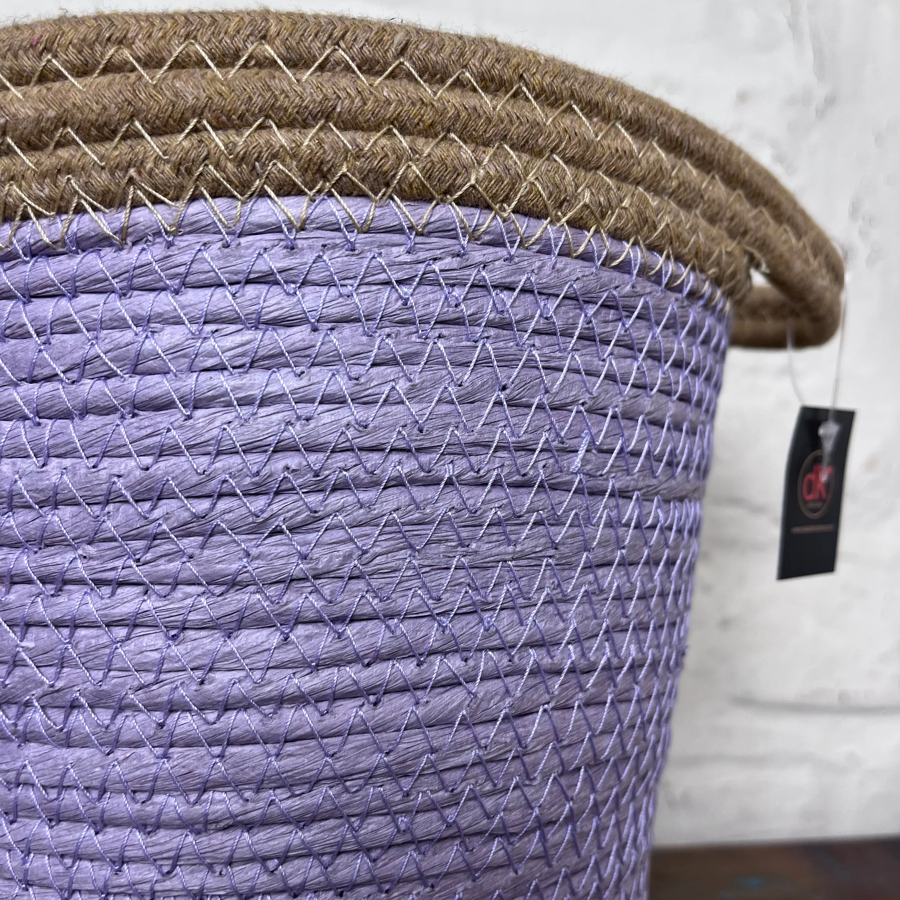 Tripoli Korb Blumentopf lila Naturfaser 25cm - Image 4
