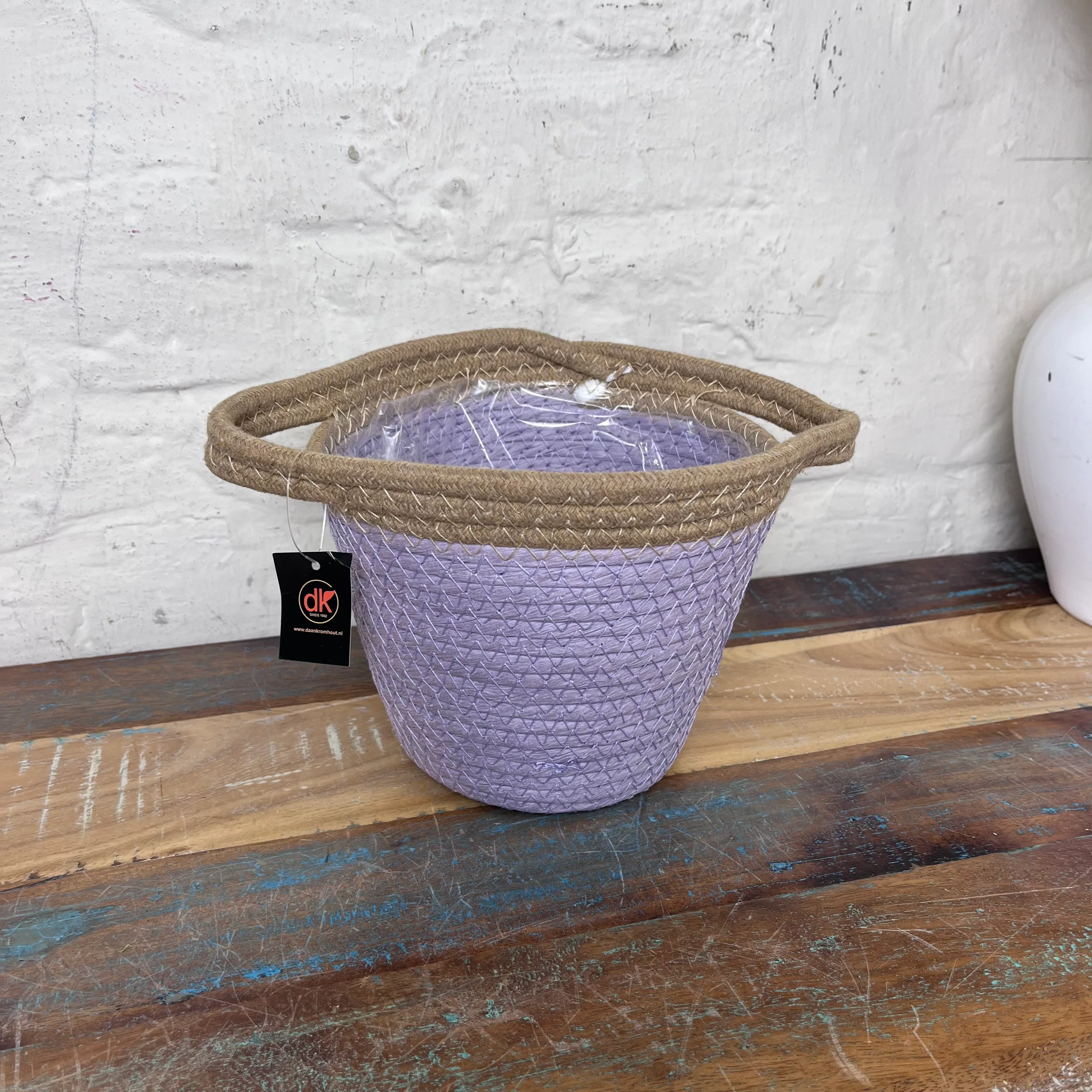 Tripoli Korb Blumentopf lila Naturfaser 20cm - Image 5