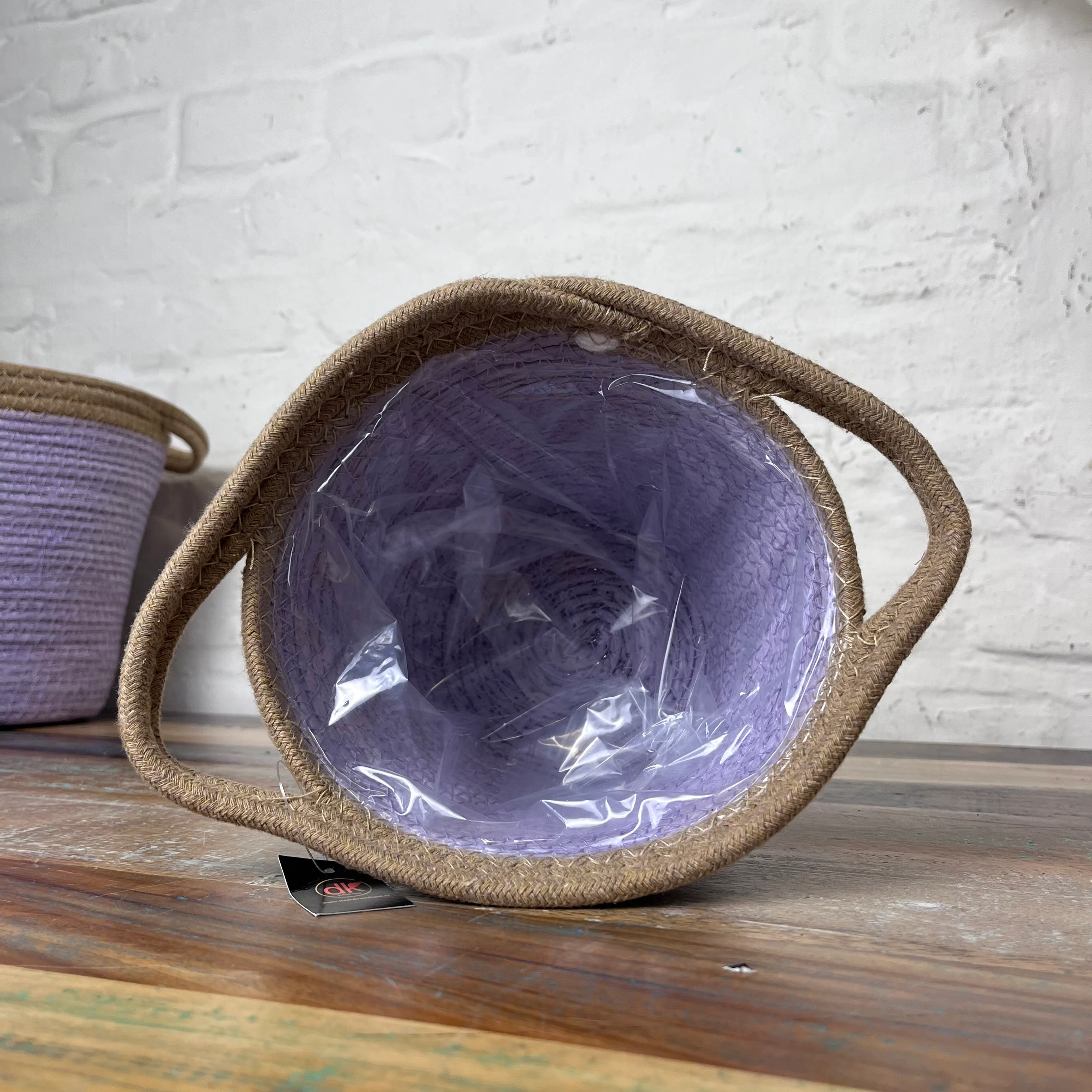 Tripoli Korb Blumentopf lila Naturfaser 20cm - Image 6