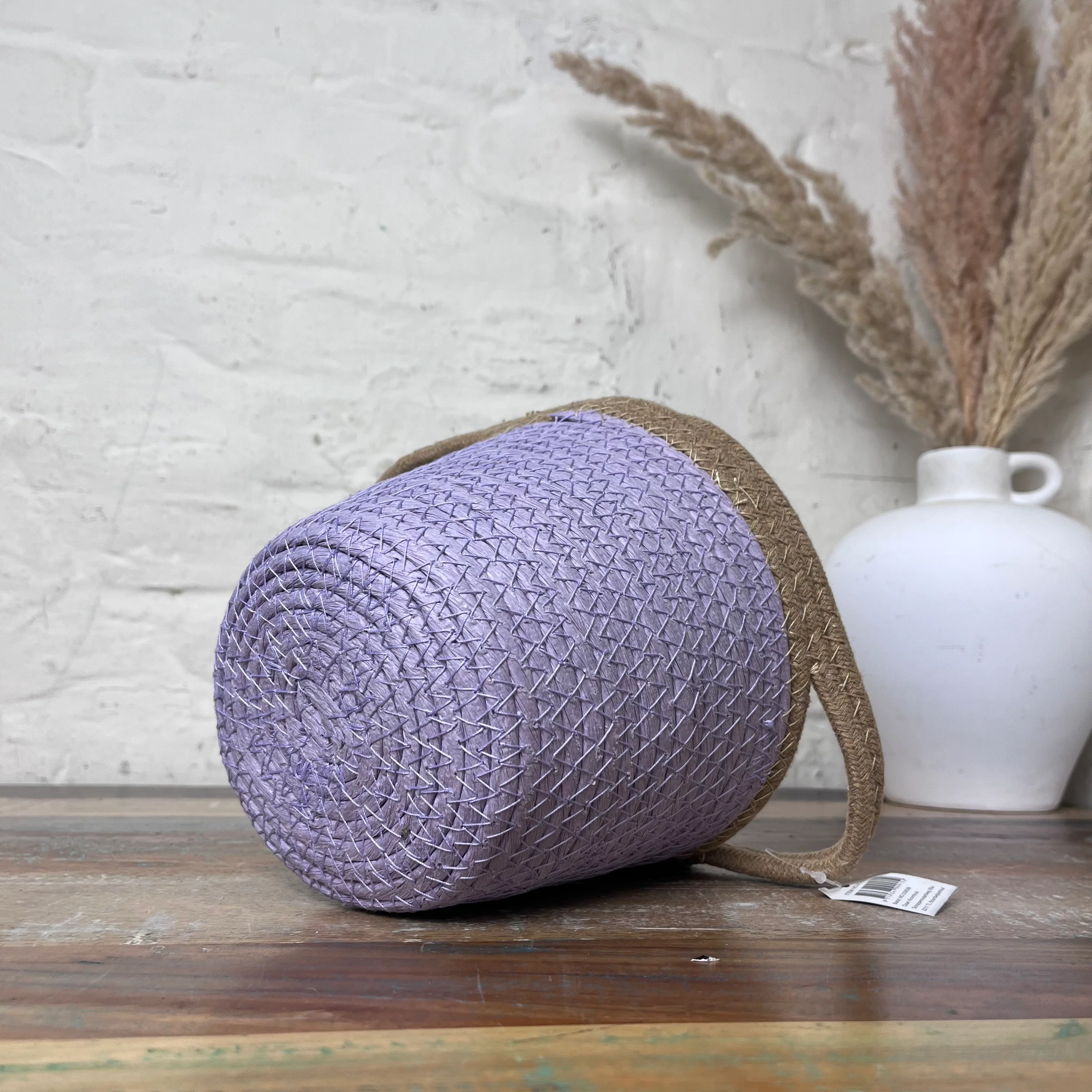 Tripoli Korb Blumentopf lila Naturfaser 20cm - Image 7