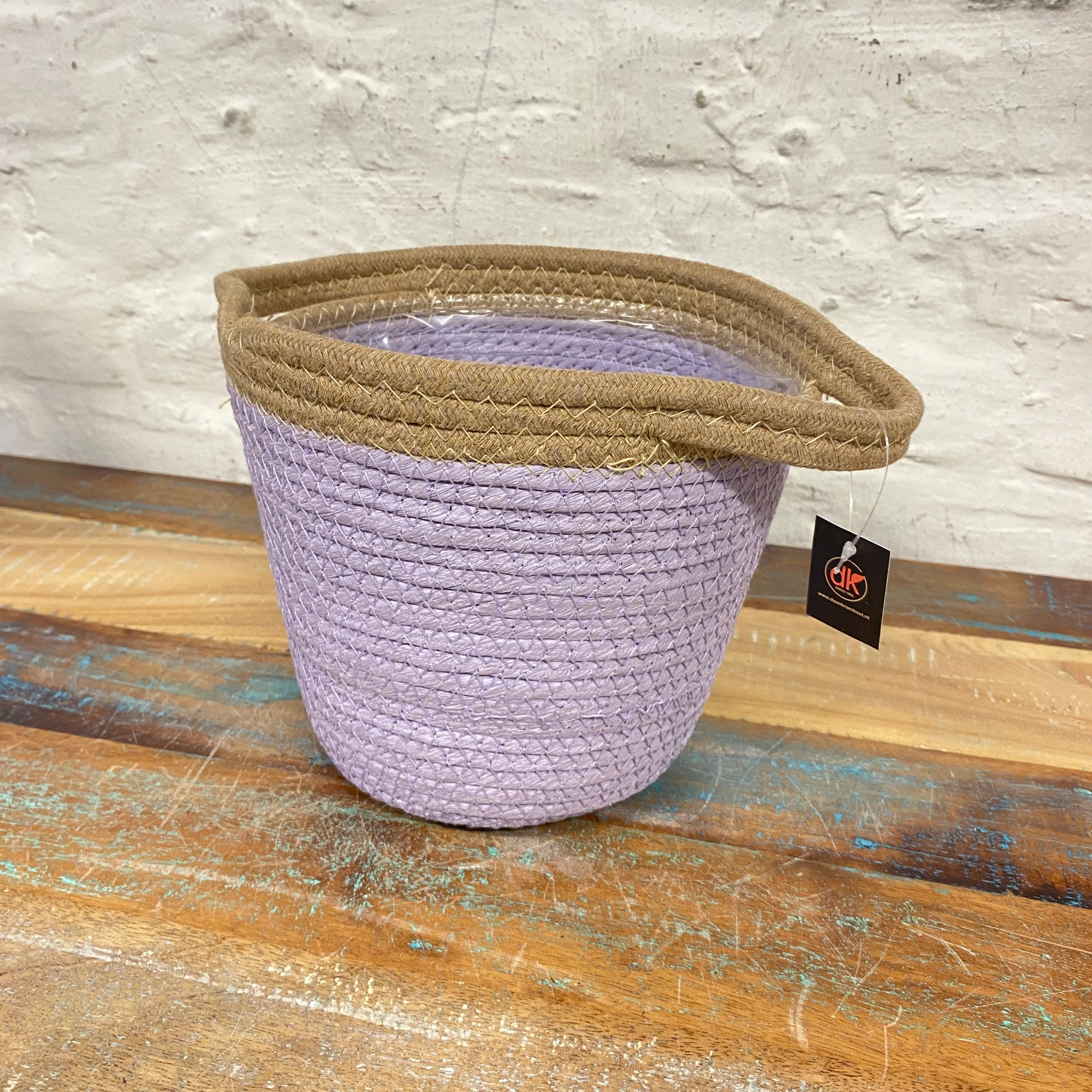 Tripoli Korb Blumentopf lila Naturfaser 28cm Blumentopf natürlich - Image 3