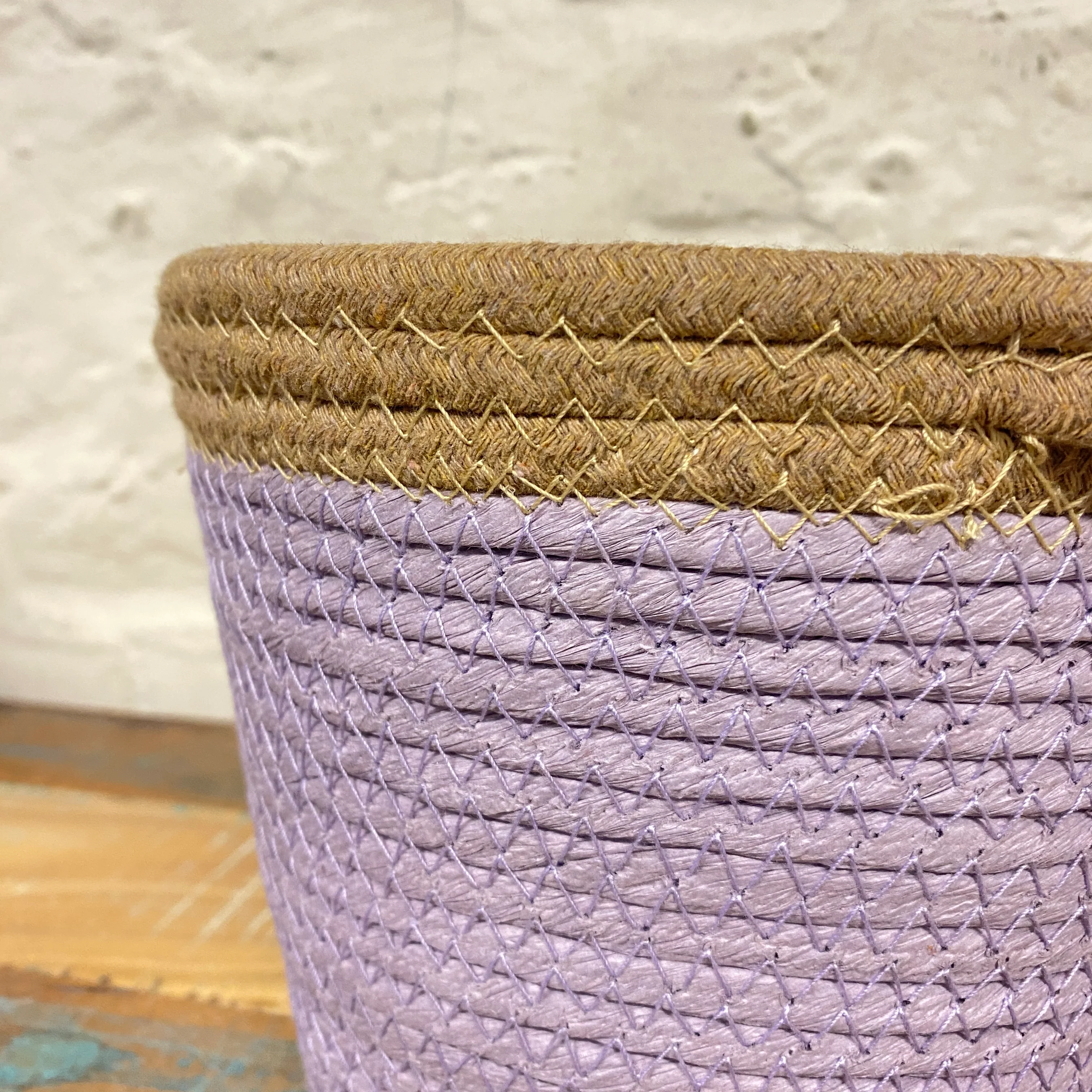 Tripoli Korb Blumentopf lila Naturfaser 28cm Blumentopf natürlich - Image 5