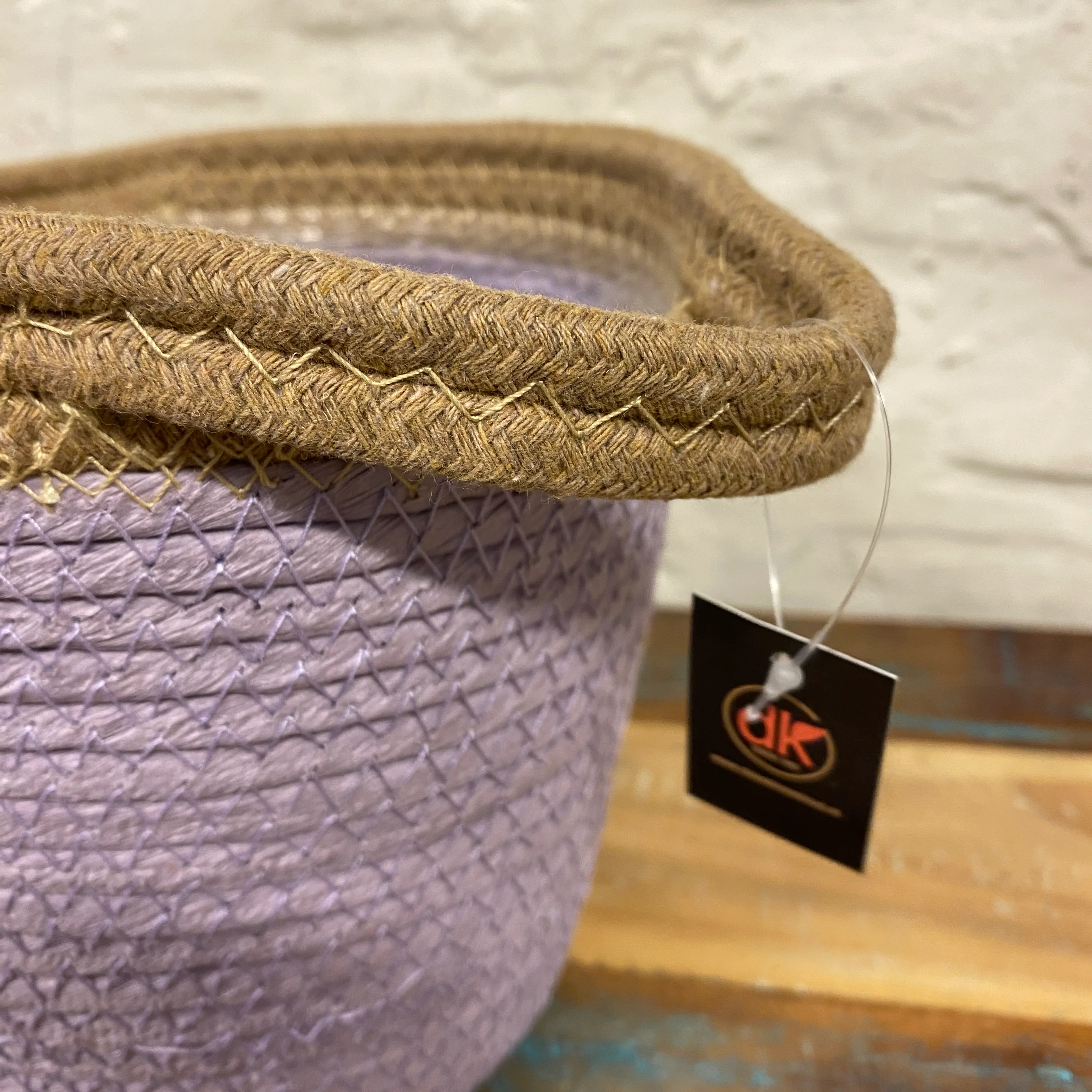 Tripoli Korb Blumentopf lila Naturfaser 28cm Blumentopf natürlich - Image 6