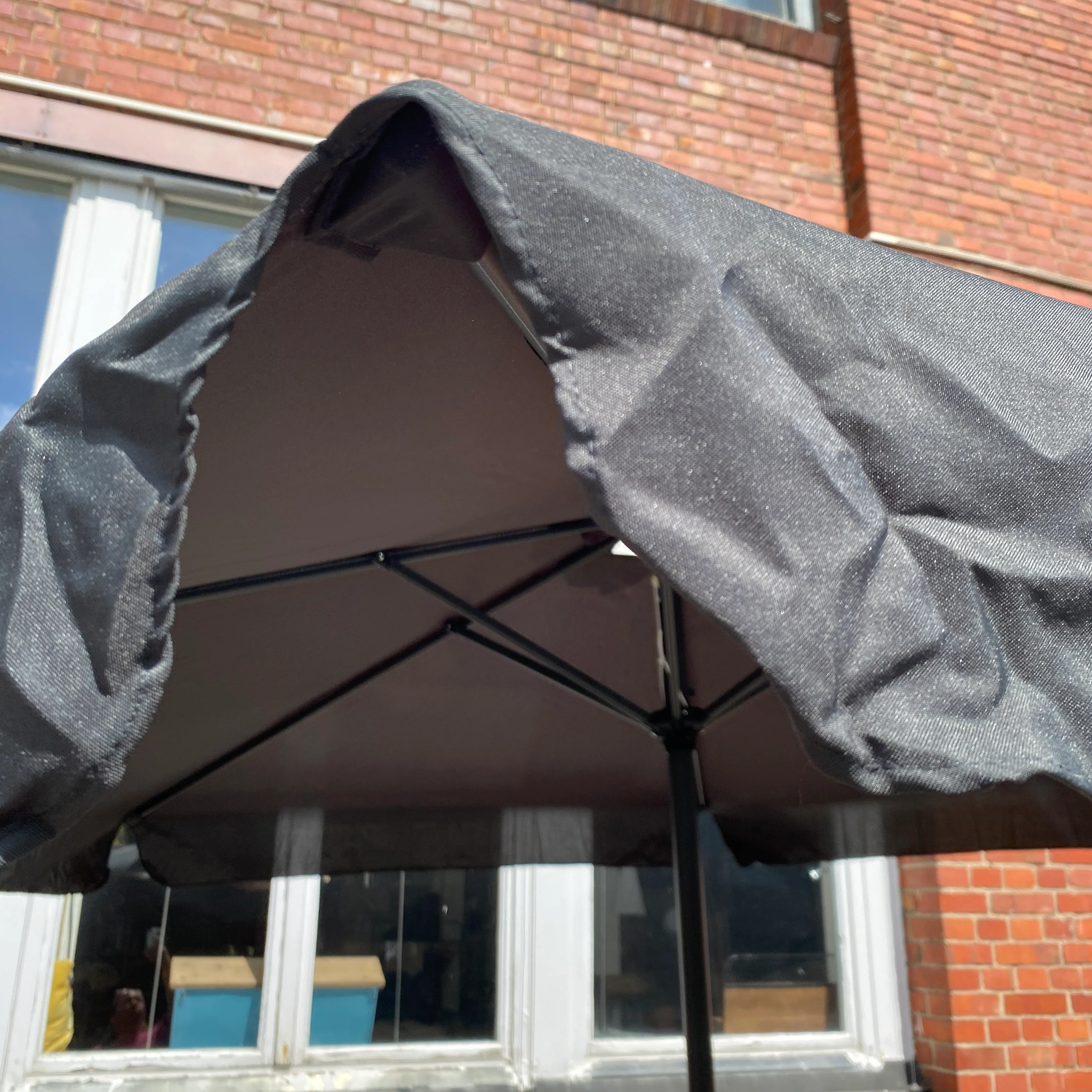 Sonnenschirm grau Polyester Metall 300cm Kurbel - Image 3