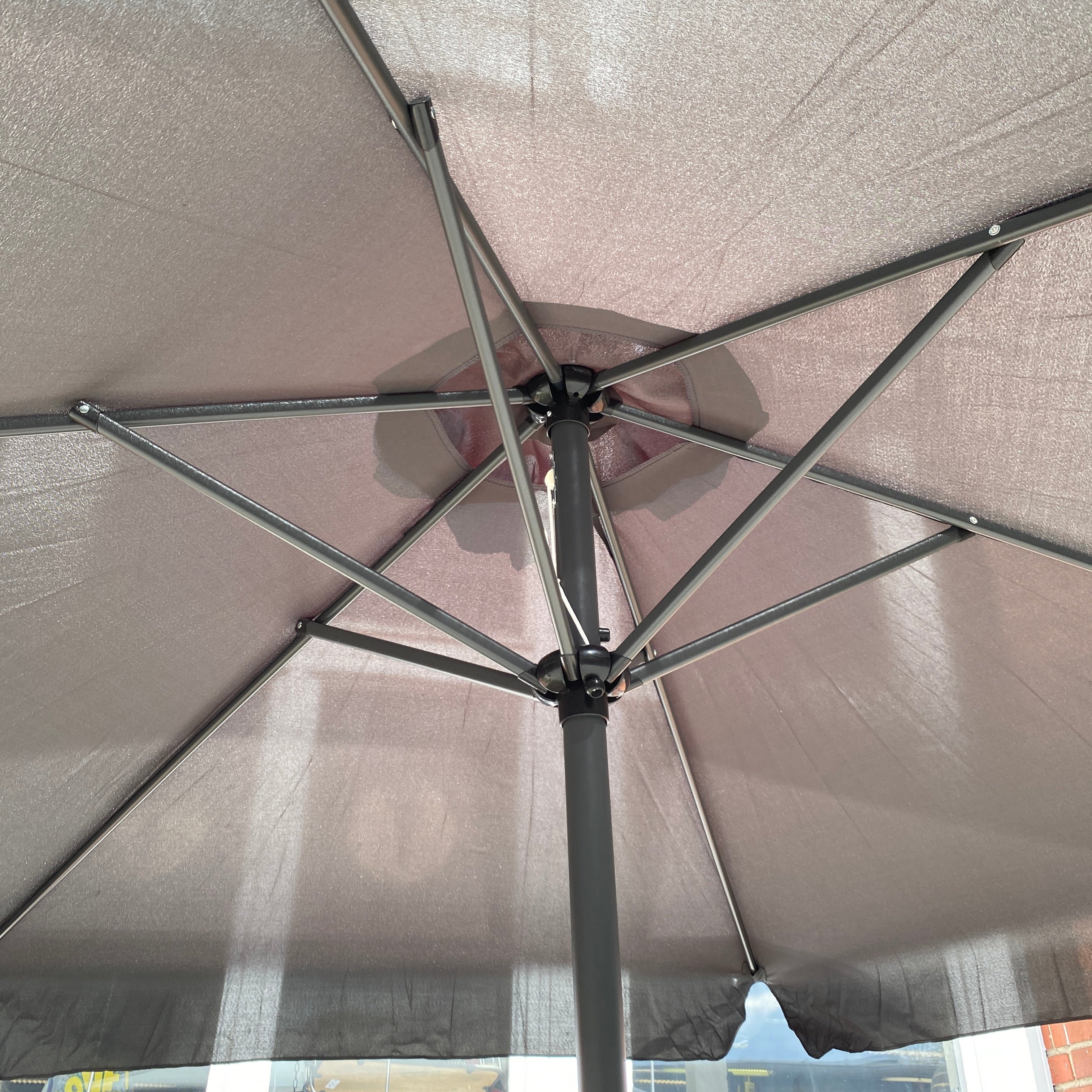 Sonnenschirm grau Polyester Metall 300cm Kurbel - Image 5