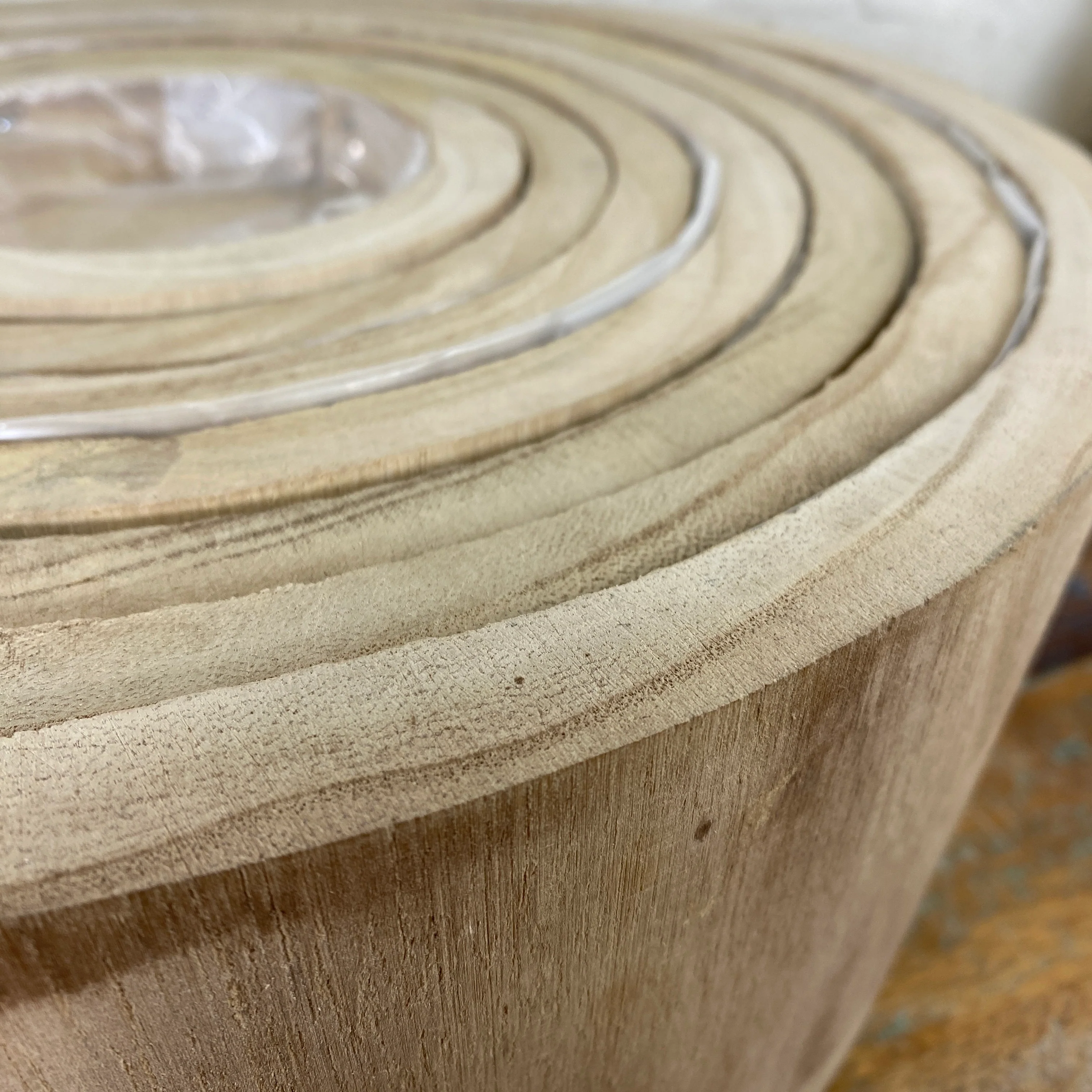 Holz Blumentopf Vollholz 7er Set mit Kunststoff Beschichtung natürlich Übertopf - Image 11