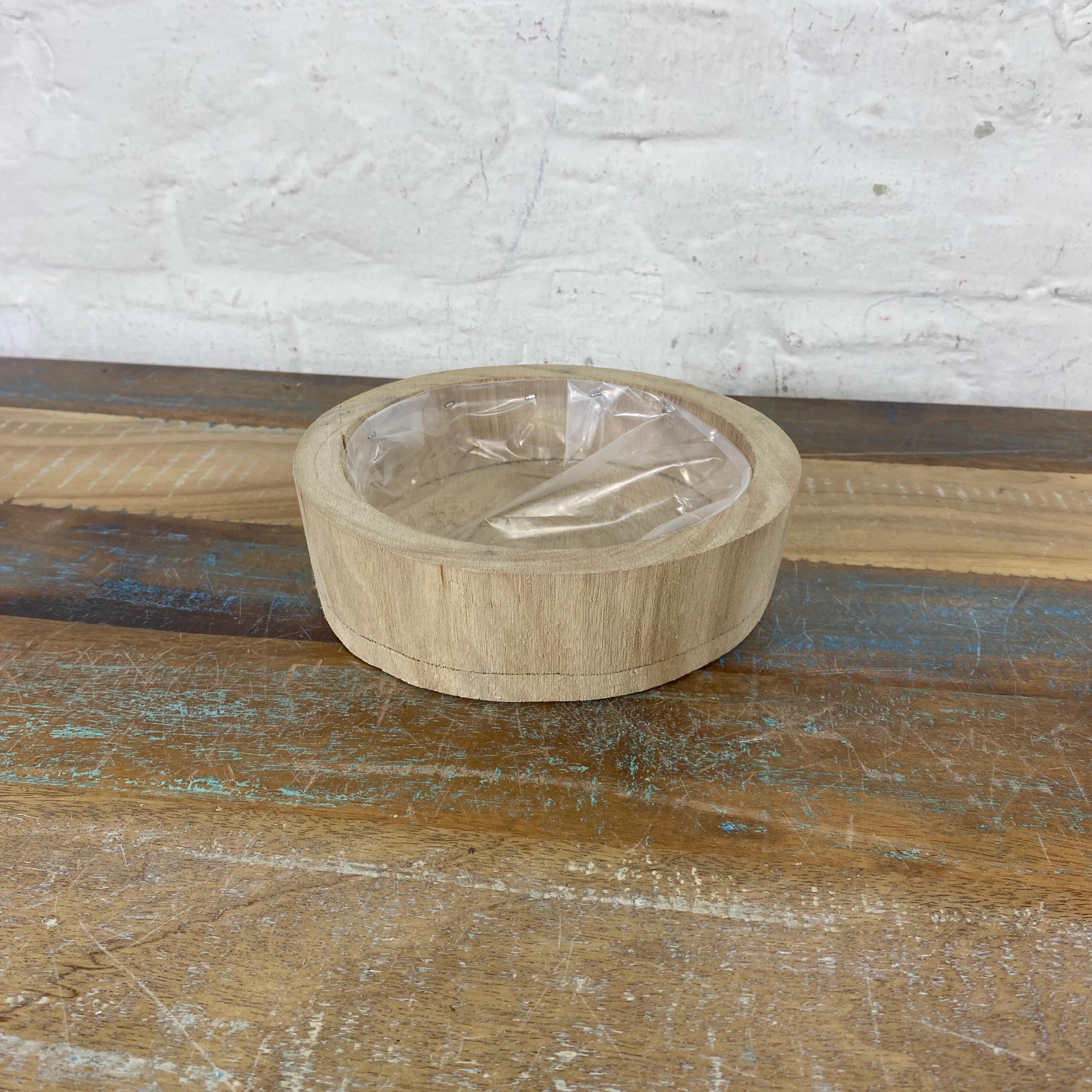 Holz Blumentopf Vollholz 7er Set mit Kunststoff Beschichtung natürlich Übertopf - Image 8