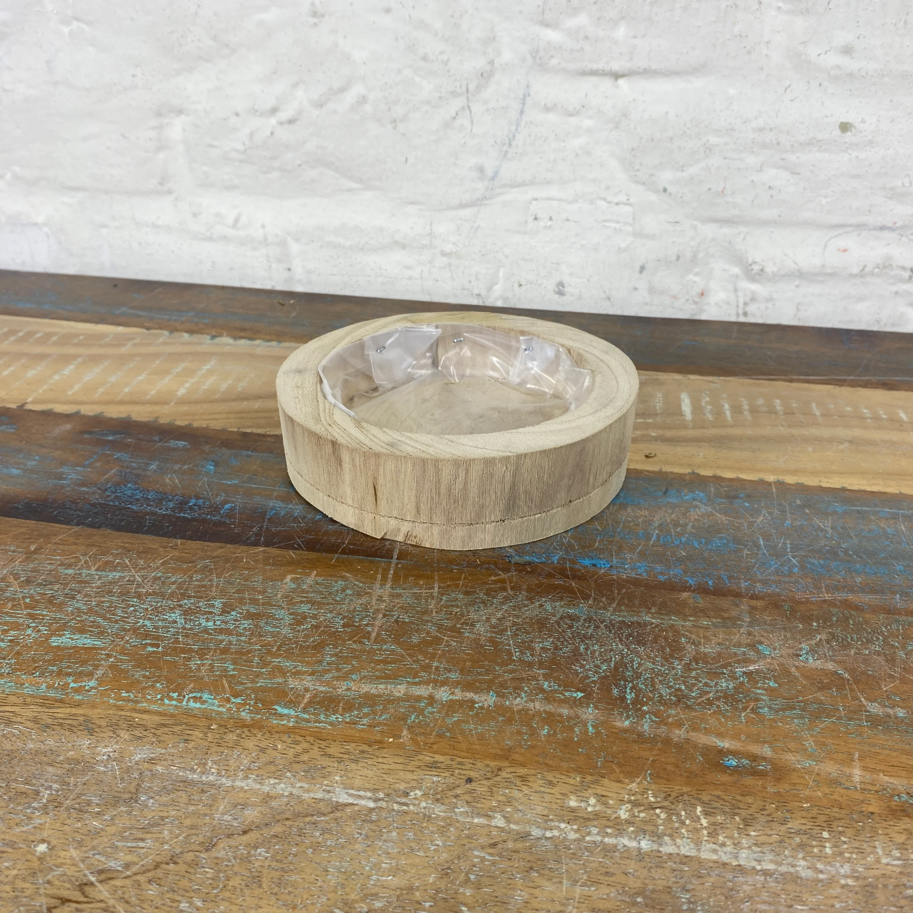 Holz Blumentopf Vollholz 7er Set mit Kunststoff Beschichtung natürlich Übertopf - Image 9