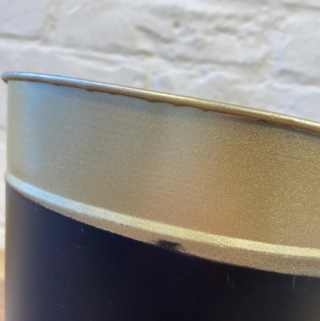 Blumentopf schwarz golden Metall Übertopf - Image 4