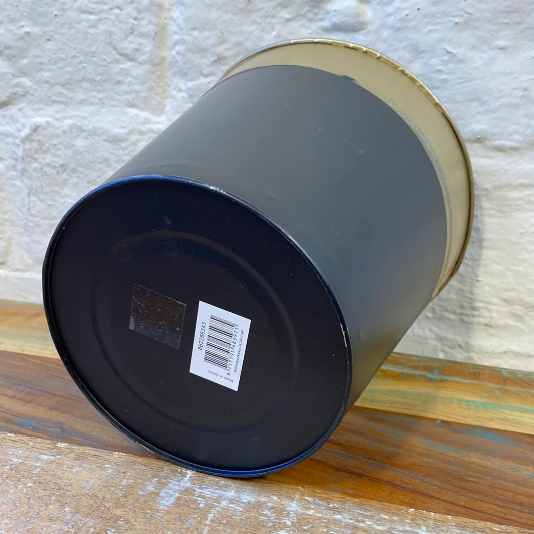 Blumentopf schwarz golden Metall Übertopf - Image 6